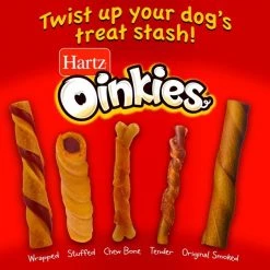 Hartz Oinkies Smoked Pig Skin Twists Wrapped with Real Chicken Dog Treats, 32 count -Hart FurHavOfficial Shop 363284 PT7. SY630 V1644277035
